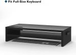 Monitor Stand Riser, 2 Tiers Wood Monitor Riser Stand with Storage Organizer, Desktop Ergonomic Monitor Stand Riser with Cellphone Holder and Cable Management, 16.5 Inch Shelf Black - Image 2